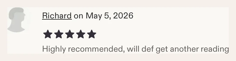 Etsy review from Richard, 5 stars