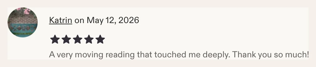 Etsy review from Katrin, 5 stars